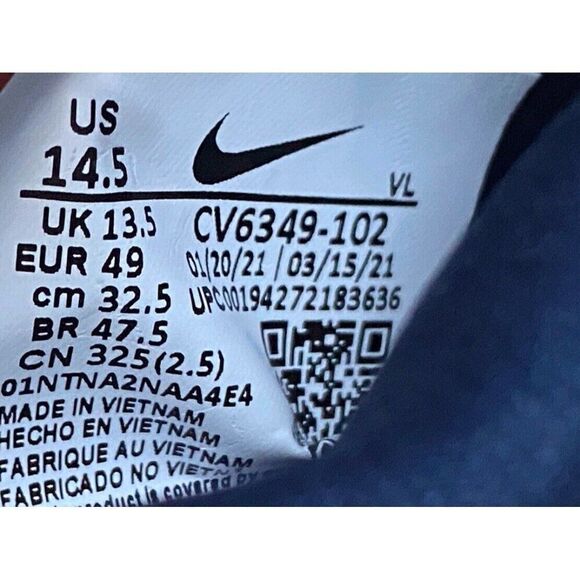 Nike Vapor Edge Speed 360 Football Cleats White Navy Blue CV6349-102 Men’s 14.5 - Picture 10 of 11